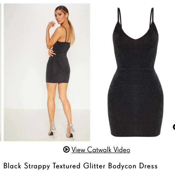 black sparkly dress pretty little thing